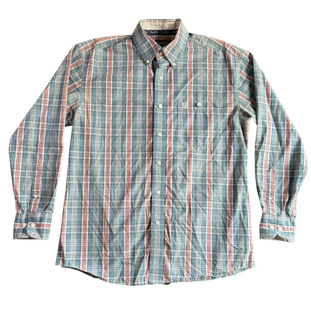Wrangler George Strait Collection‎ Plaid Button Down Long Sleeve Shirt